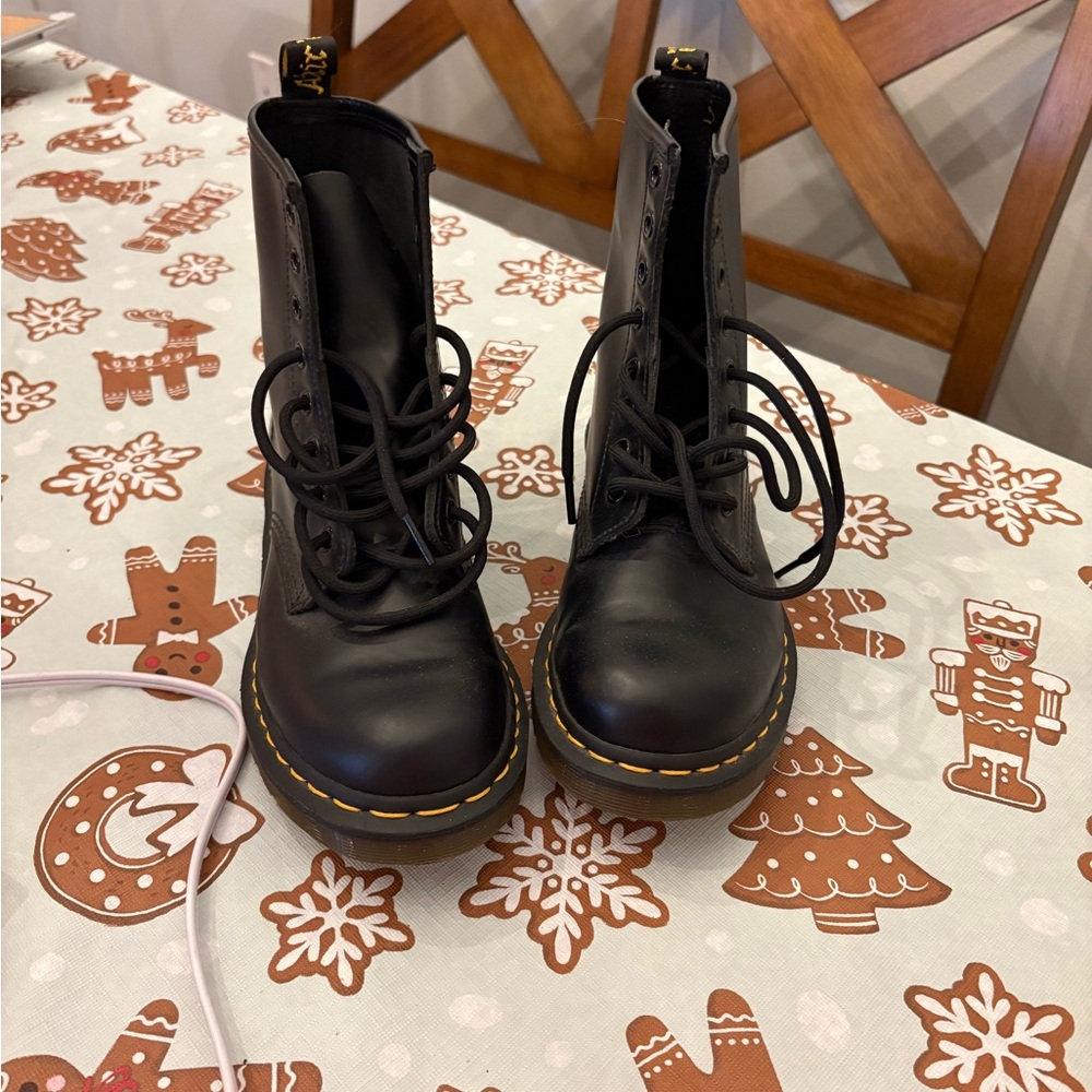 Dr. Martens Black Leather Lace-Up Boots